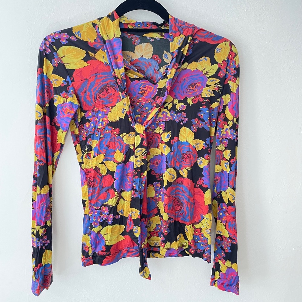 MSGM stretchy overexposed flower blous